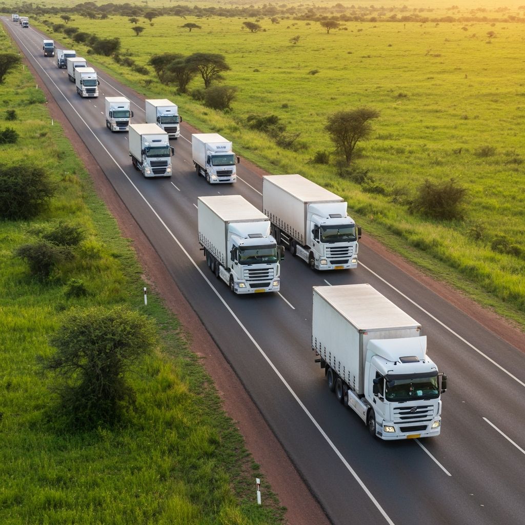 Fleet of commercial trucks